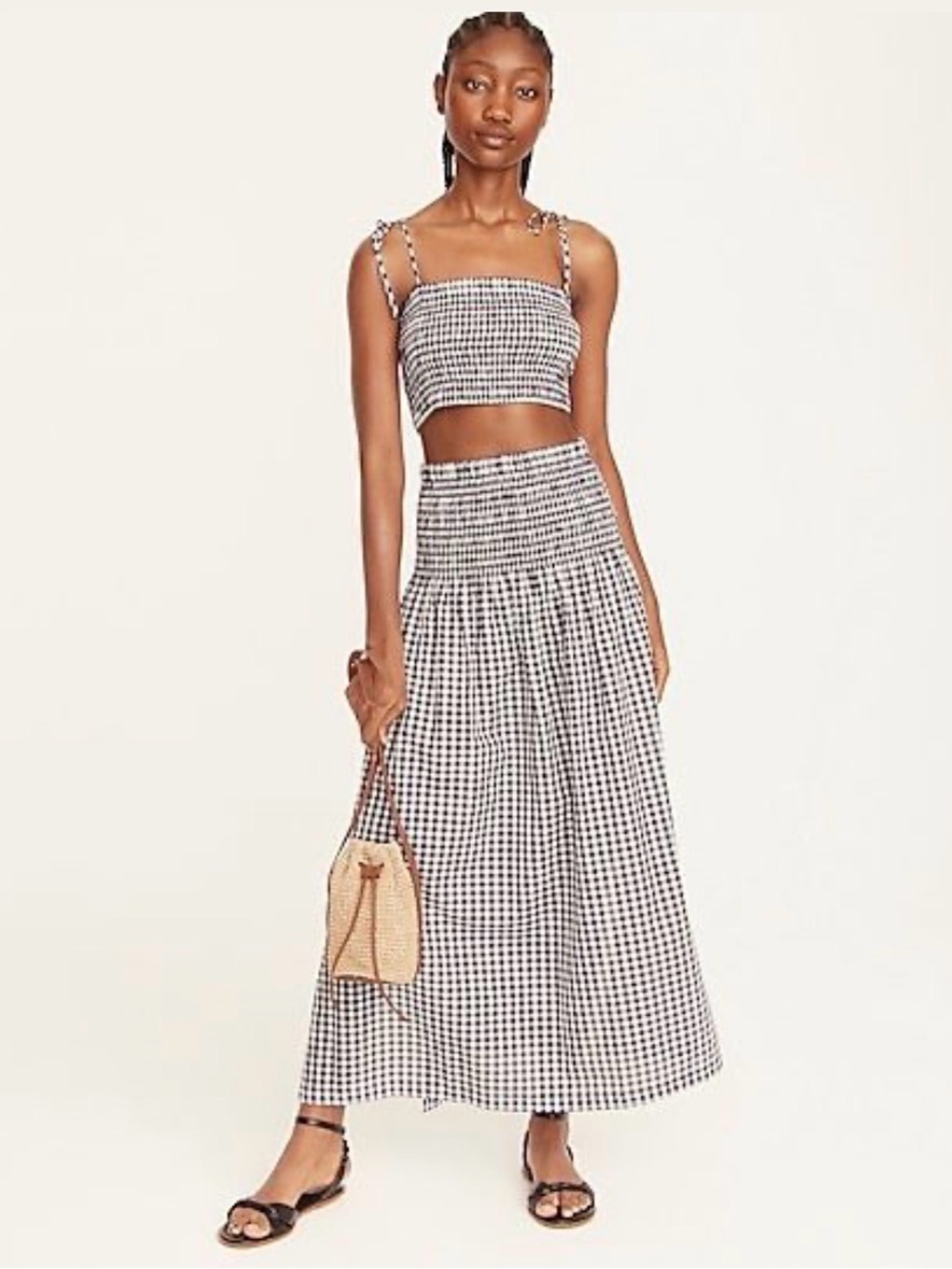 J. Crew Black and White Gingham Maxi Skirt Set - Picture 4 of 4